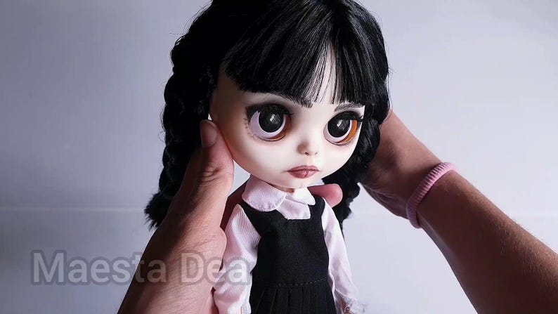 Wednesday Addams Blythe doll custom ooak