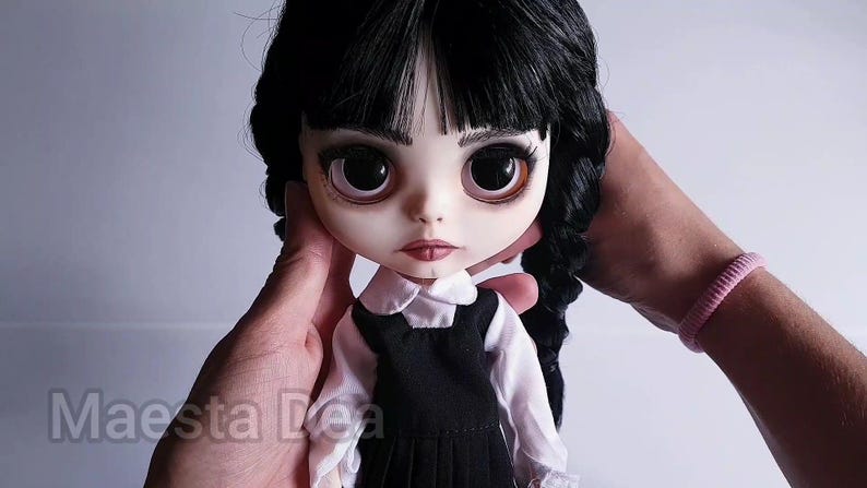 Wednesday Addams Blythe doll custom ooak