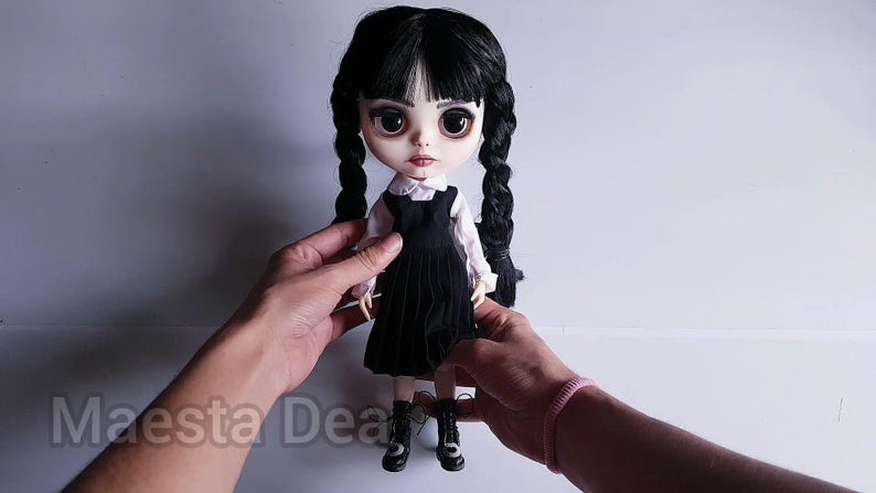 Wednesday Addams Blythe doll custom ooak