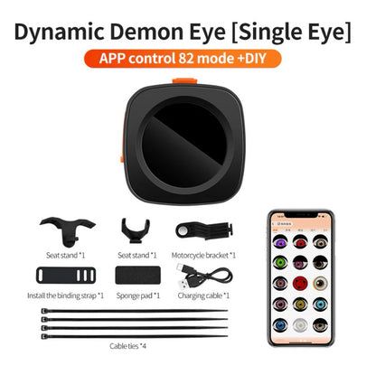 ECM road bike demon eye HD animation DIY taillight Smart road bike taillight with mobile phone image transfer and custom emoticons