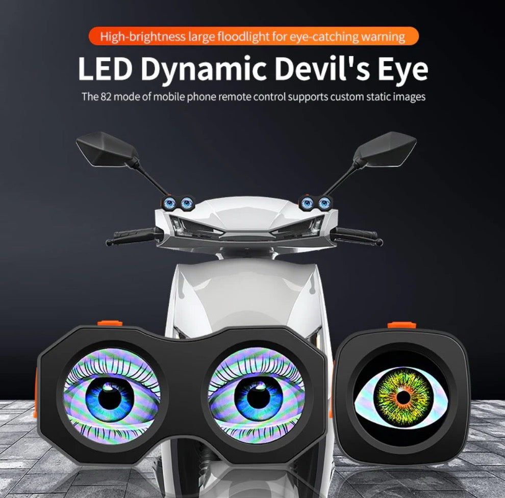 ECM road bike demon eye HD animation DIY taillight Smart road bike taillight with mobile phone image transfer and custom emoticons