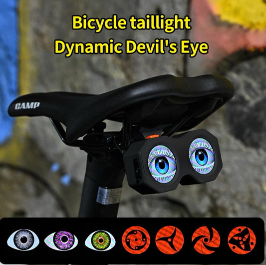 ECM road bike demon eye HD animation DIY taillight Smart road bike taillight with mobile phone image transfer and custom emoticons