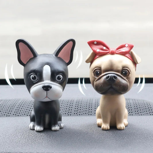 Cute Pug Figurine Shaking Head Ornament