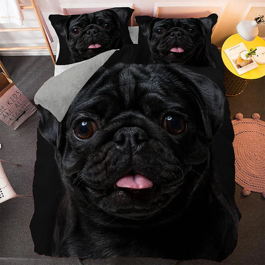 Black Pug Bedding Sets