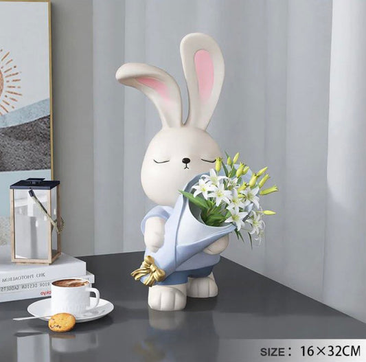 Flower Holding Figure Rabbit Design