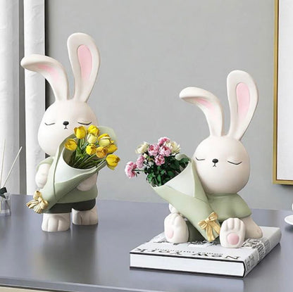 Flower Holding Figure Rabbit Design