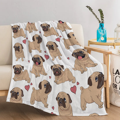 Pug Themed Cozy Blanket