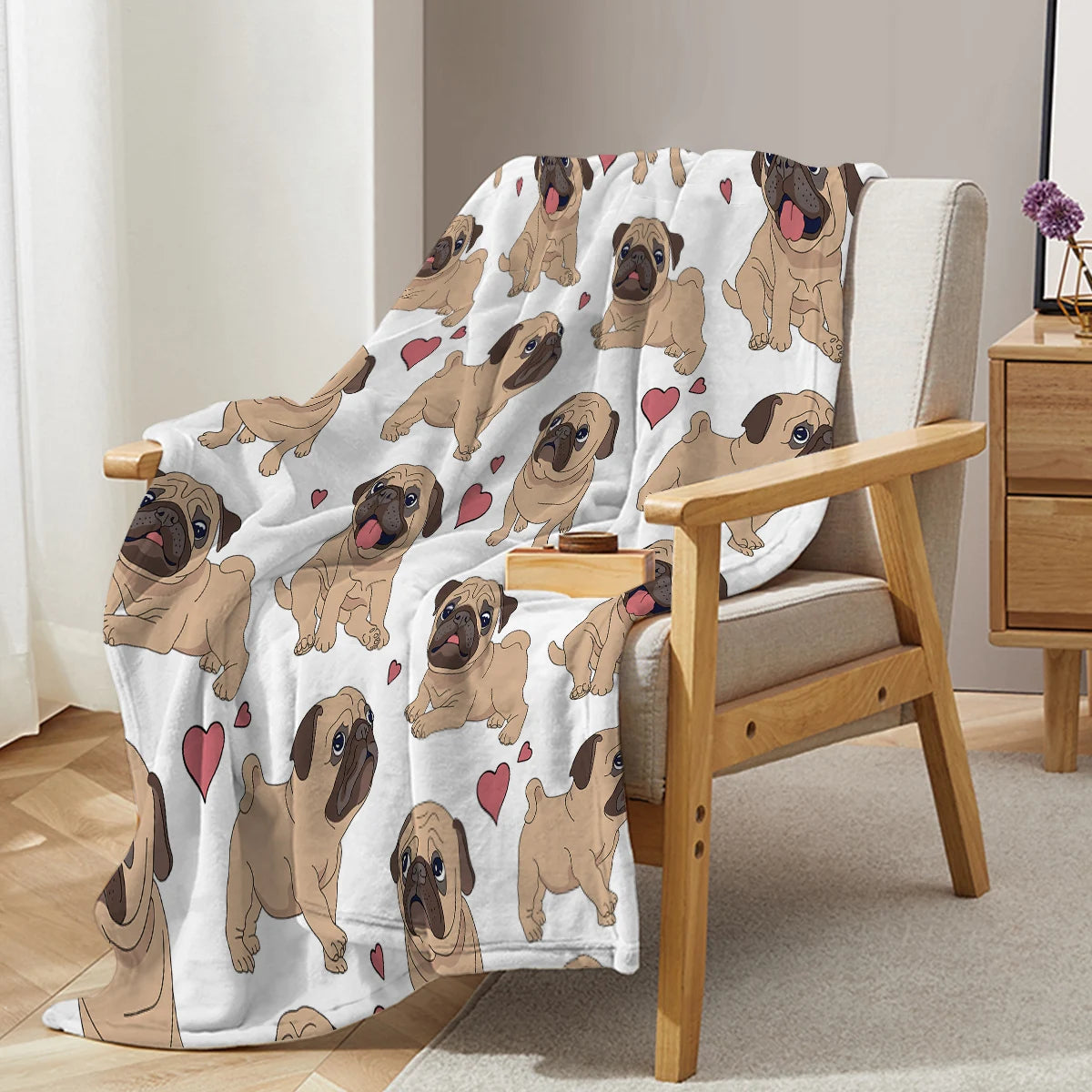 Pug Themed Cozy Blanket