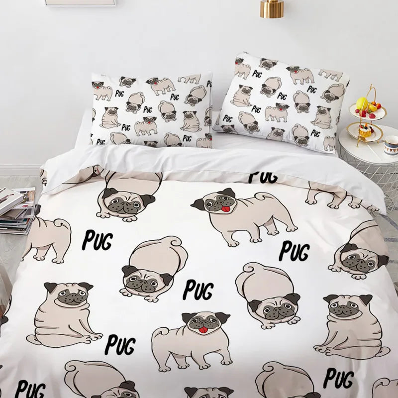 Pug design bedding Set 3pcs