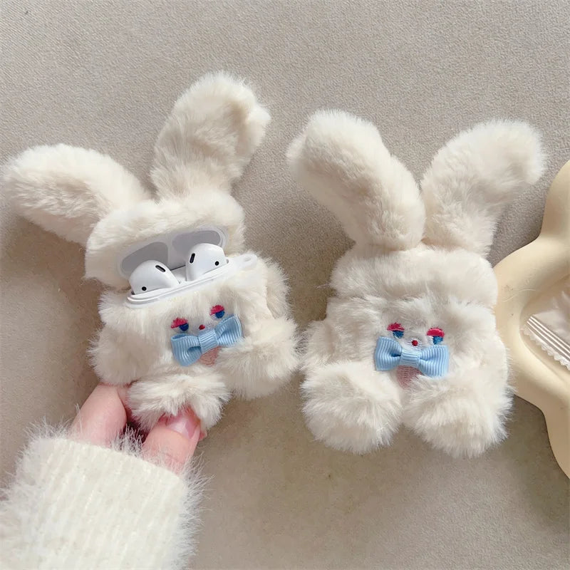 Fluffy Cute Bunny Earphone Case