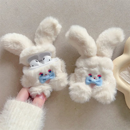 Fluffy Cute Bunny Earphone Case