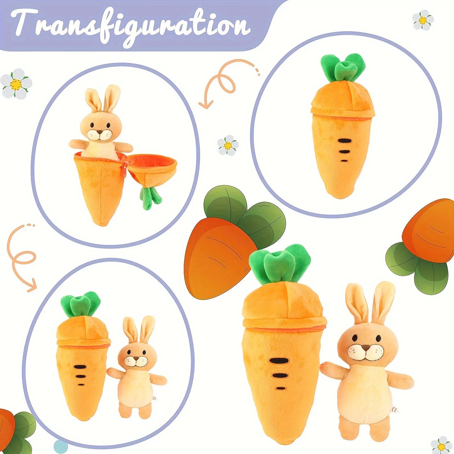 Easter Plush Carrot Surprise Bunny