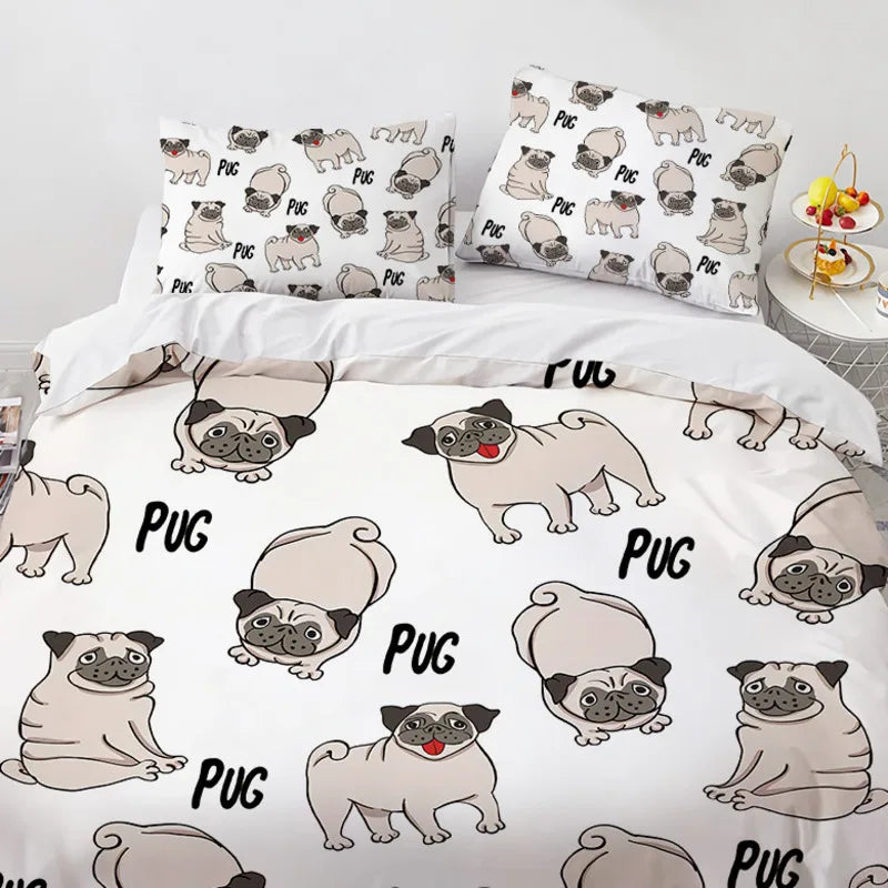 Pug design bedding Set 3pcs