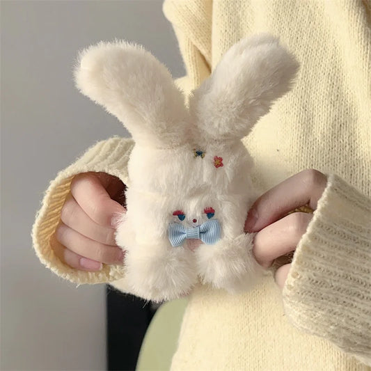 Fluffy Cute Bunny Earphone Case