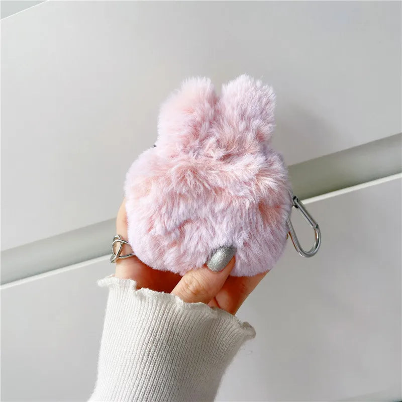 Cute Fur Bunny  Airpods Case