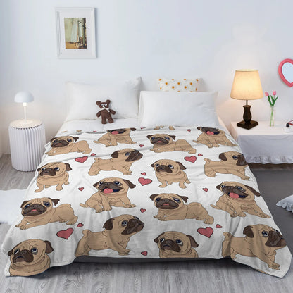 Pug Themed Cozy Blanket