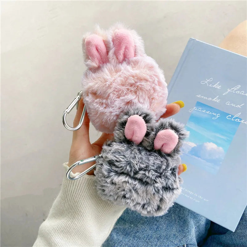 Cute Fur Bunny  Airpods Case