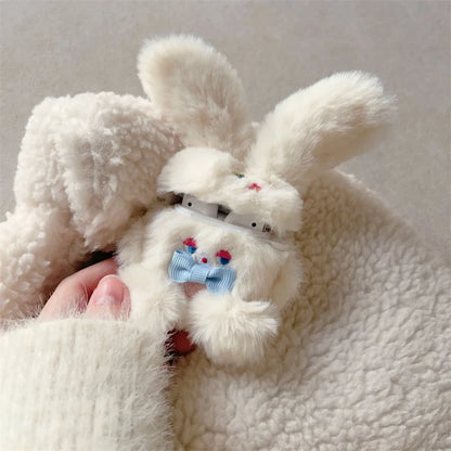 Fluffy Cute Bunny Earphone Case