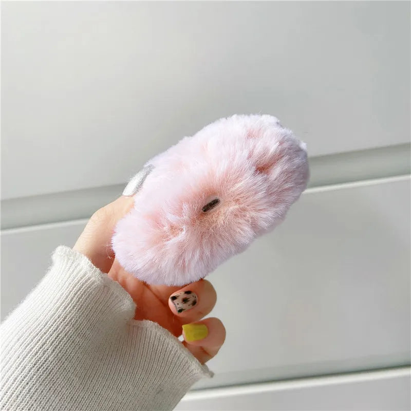 Cute Fur Bunny  Airpods Case