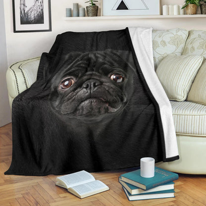 black Pug Design Blanket