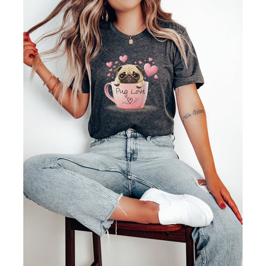 PUG LOVE DESIGN T-SHIRT