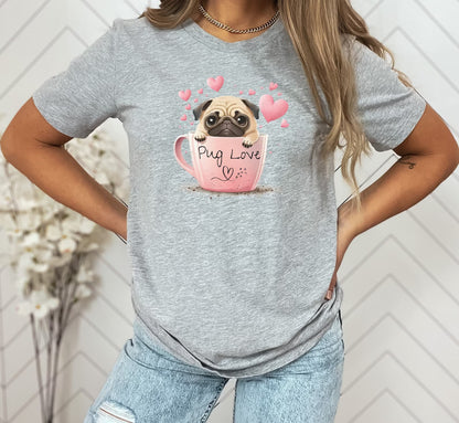 PUG LOVE DESIGN T-SHIRT