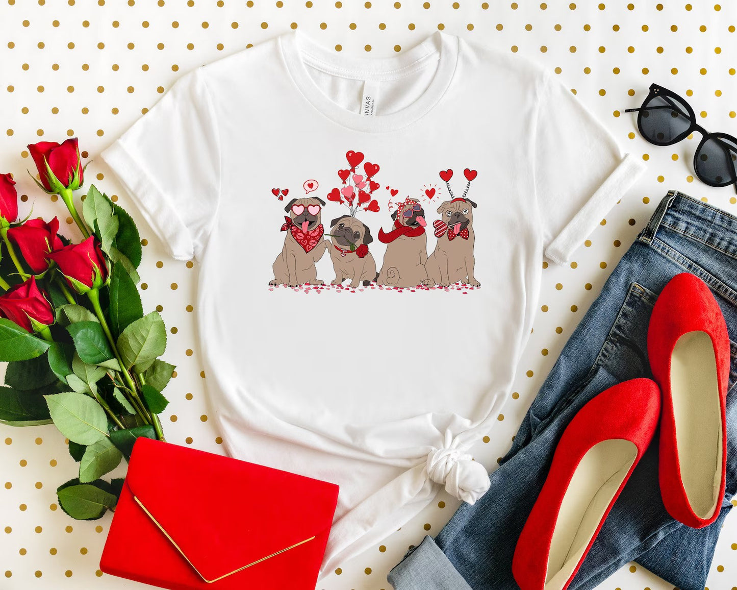 Pug Themed Valentine Sweatshirt/Shirt