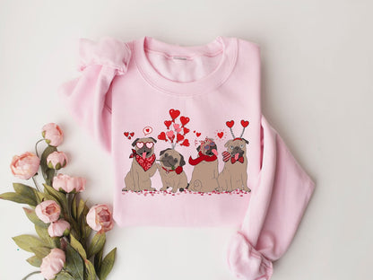 Pug Themed Valentine Sweatshirt/Shirt