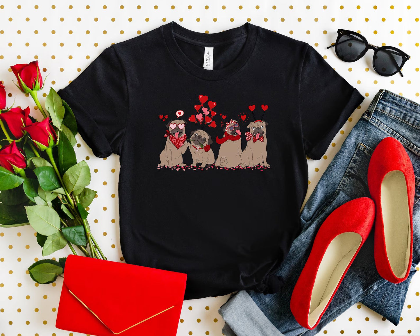 Pug Themed Valentine Sweatshirt/Shirt