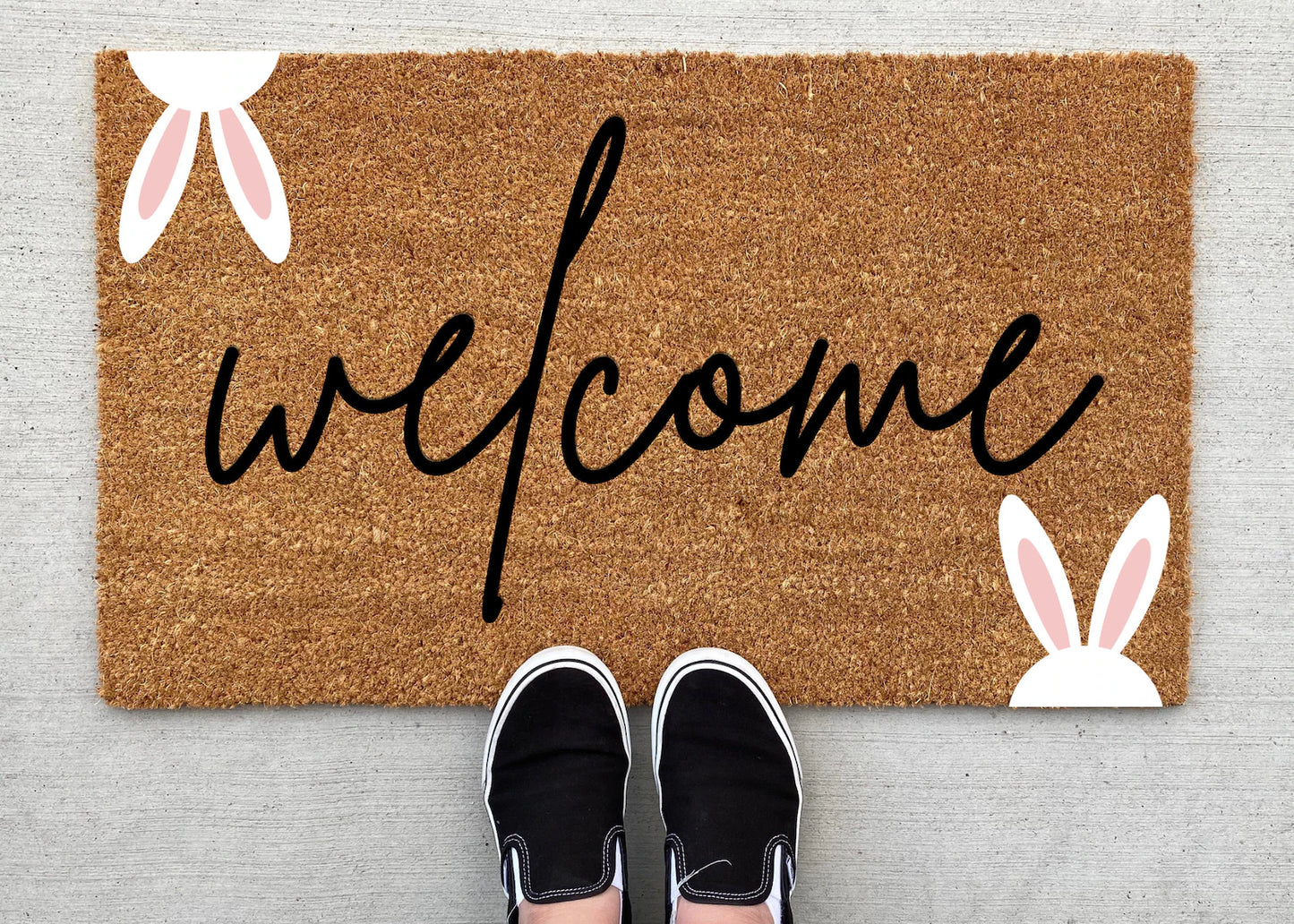 Welcome Bunny Owners DoorMat