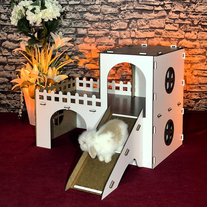 White Walnut Rabbit Palace/House