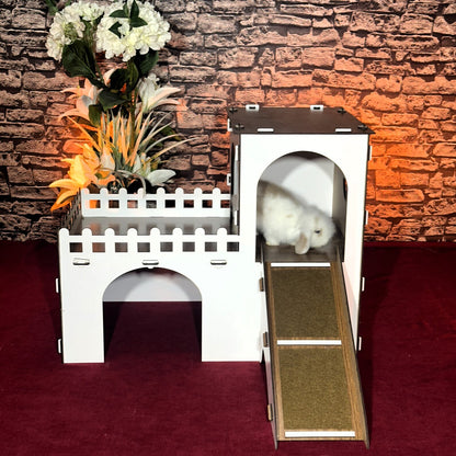 White Walnut Rabbit Palace/House