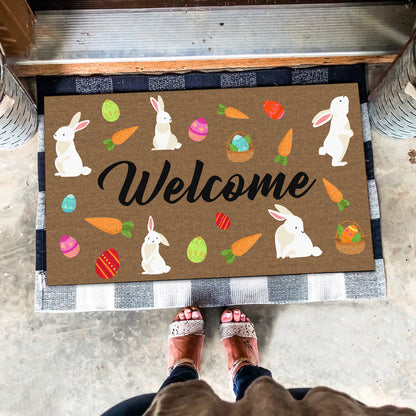 Easter Bunny Welcome DoorMat