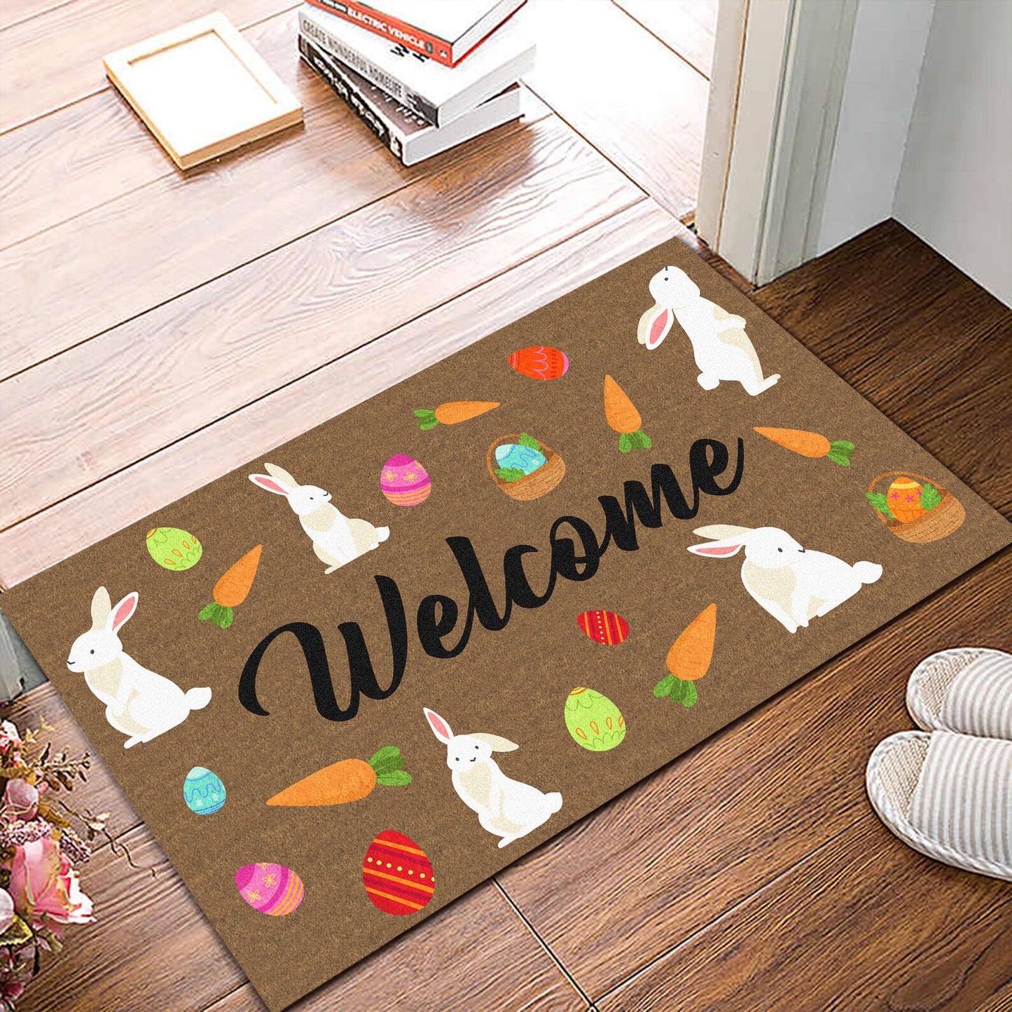 Easter Bunny Welcome DoorMat