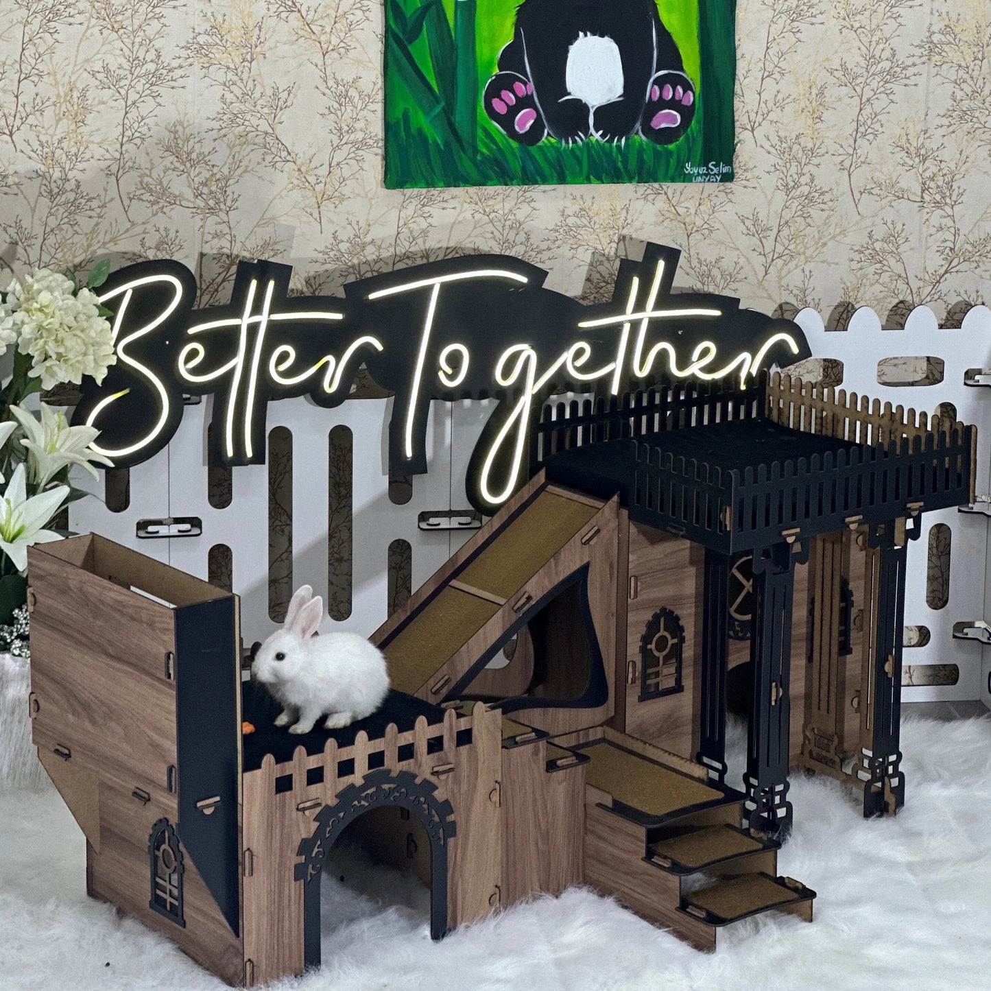 Bunny Villa with Feeder