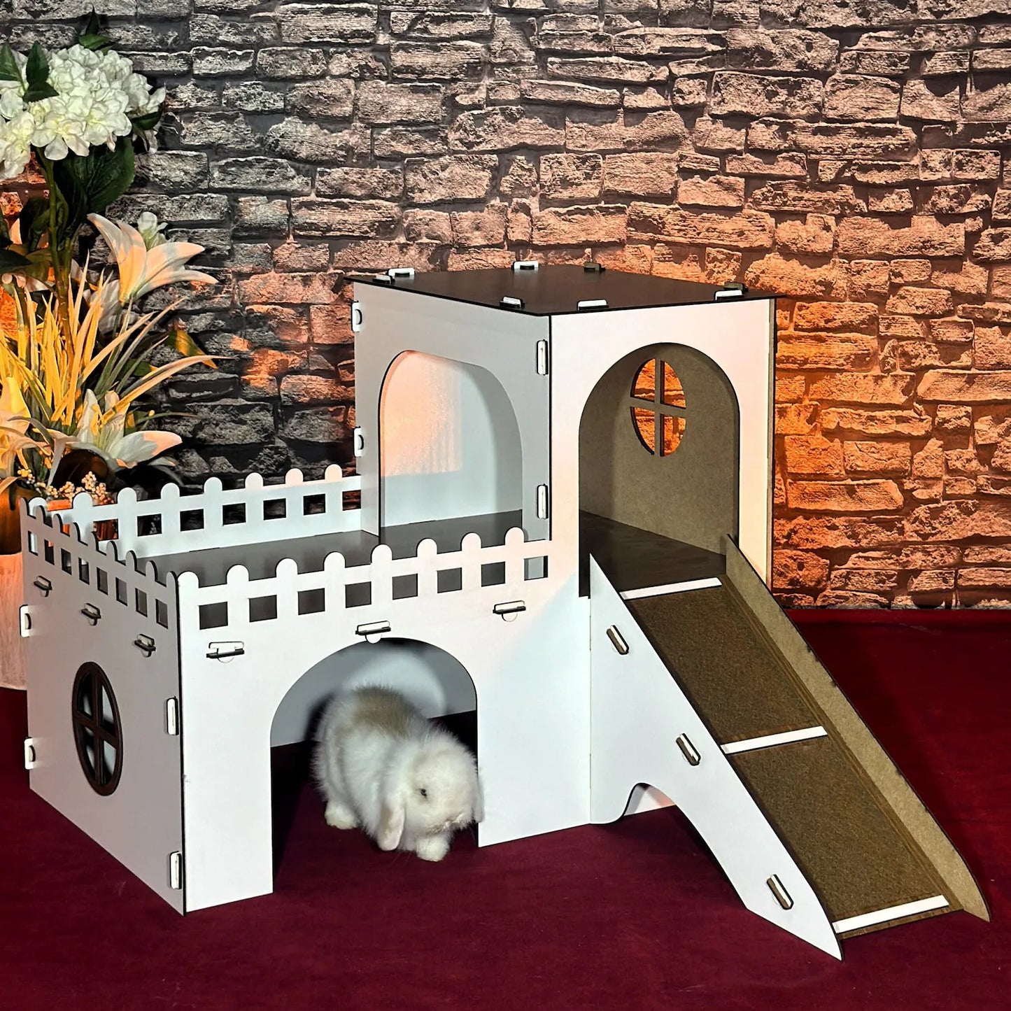 White Walnut Rabbit Palace/House