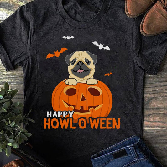 "Happy Hawloween"Pug T-Shirt