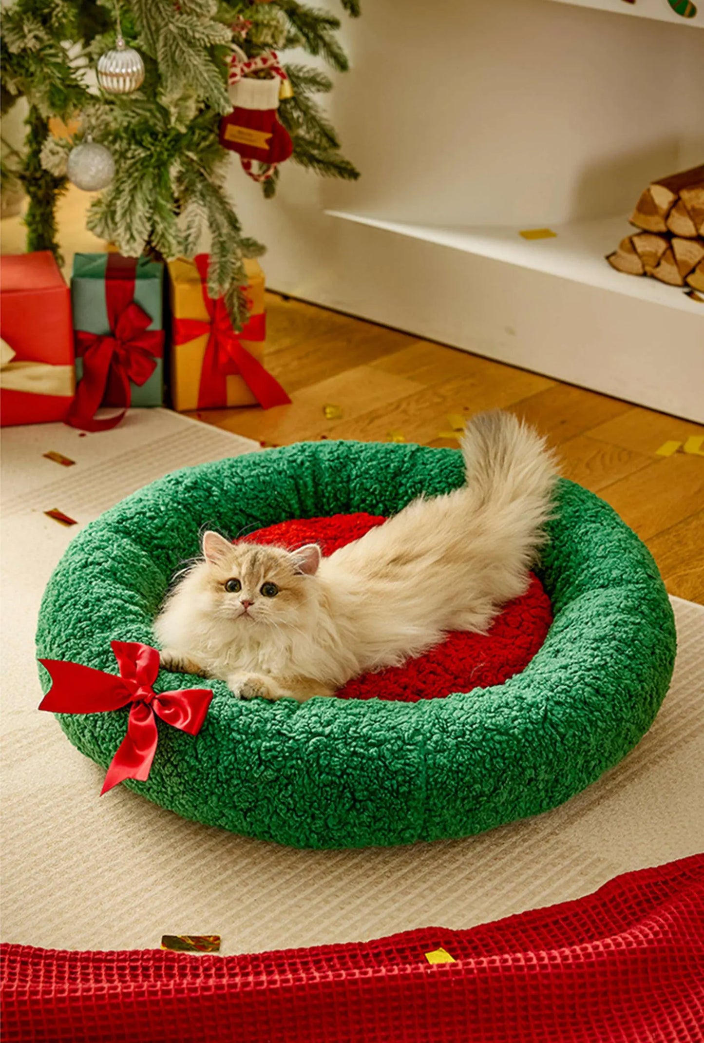 Christmas Cat and Medium Dog Pet Bed,Christmas tree Cat House ,Cat Lover Gift