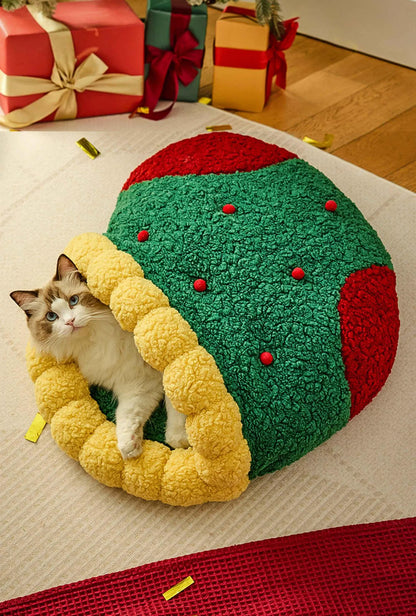 Christmas Cat and Medium Dog Pet Bed,Christmas tree Cat House ,Cat Lover Gift