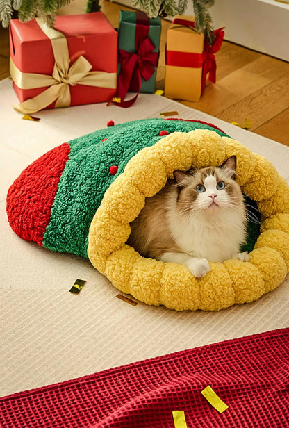 Christmas Cat and Medium Dog Pet Bed,Christmas tree Cat House ,Cat Lover Gift